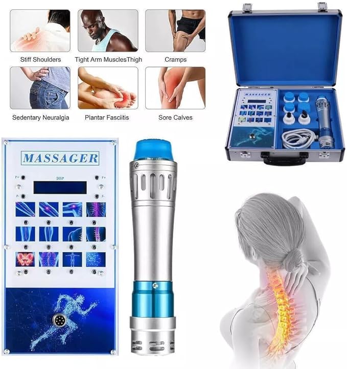 Electric Shockwave Therapy Machine Shock Wave Therapy Device Body Massager Joint Pain Relief Focused Shockwave Machine Non-Invasive Therapy for Back Golf Elbow Plantar Fasciitis Body Relaxion