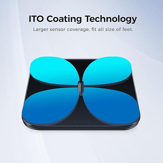 Yunmai Smart Scale with BMI Body Fat Muscle Mass Body Weight Body Fat Scale 13 Body Composition Scale Accurate Digital Bathroom Scale Bluetooth Apple Health Compatible Rechargeable 400lb