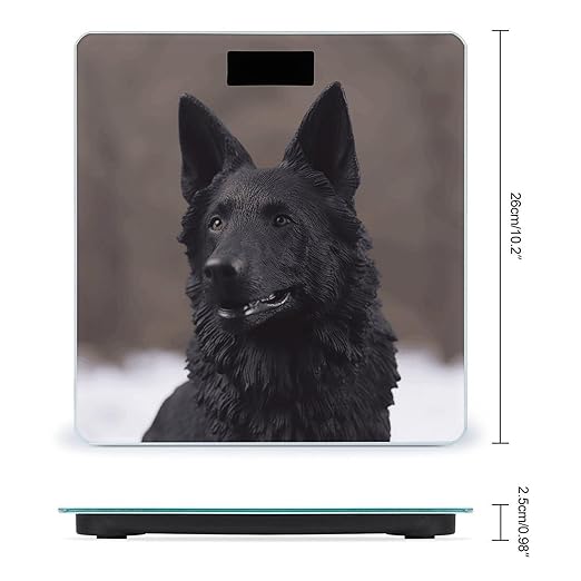 Black German Shepherd Smart Scale for Body Weight Accurate Bathroom Scale with LED Display Digital Weight Scales Weighing Machine High Precision Scales for Bath Home