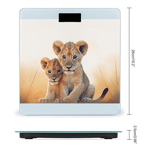 Small Lion Digital Bathroom Scale for Body Weight Weighing Scale with Backlit LCD Display High Precision Measurements &amp Measures Weight Up to 180kg