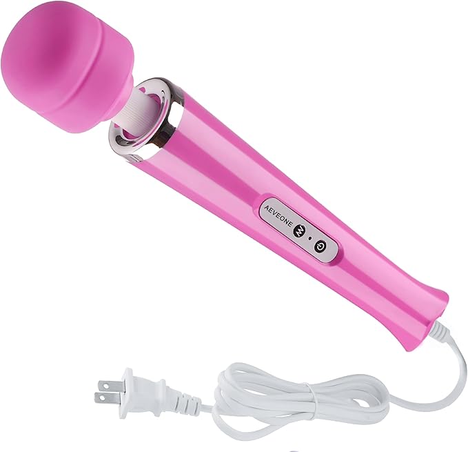 Wired Powerful Handheld Electric Massager Strong Personal Back Massage for Sports Recovery Muscle Aches Body Pain (Rose red)