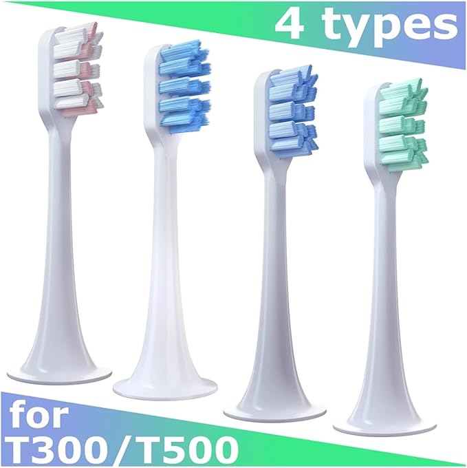 5/8/10PCS Replacement Toothbrush HeadsCompatible for Xiaomi T300 T500 Sonic Electric Teeth Brush Soft Teethbrush Nozzles(8 BJ Green)