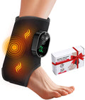Ankle Massager3-in-1 Wearable Hot &amp Vibration Massager for Feet Ankles and Arms | Reusable Heating Pad Brace for Home Recovery (Black)