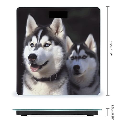 Husky Dog Weight Scale Large Bathroom Scales Digital Weight with Bright LED Display Non Slip Automatic Weighing Scale Fashion Weighing Machine for Body