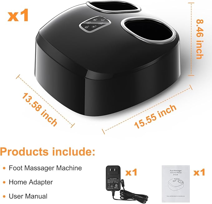 Shiatsu Foot Massager with Heat Feet Massager for Plantar Fasciitis Neuropathy with Air Compression Deep Kneading Multiple Modes &amp Adiustable Intensity Gifts for Women Men Size 13