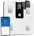 GE Smart Scale for Body Weight BMI Fat Muscle Mass with 14 Body Composition Metrics &amp All-in-one LCD Display Digital Bathroom Weight Monitor Bluetooth with App Accurate Weighing Machine 400lb Wh