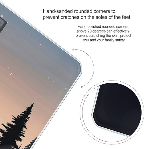 Moose Mountain Pine Tree Wilderness Bathroom Scale Ultra-Bright Liquid Crystal Screen Weight Scale Accurate Bathroom Body Scales for Body Weight Bathroom Pet Home Bedroom Gift-Giving