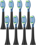 8Pcs Replacement Brush HeadsCompatible for Philips HX6064 HX6930 HX6730 Sonic Electric Toothbrush Vacuum 4100 6500 6100 5300 C3(C3 Black)