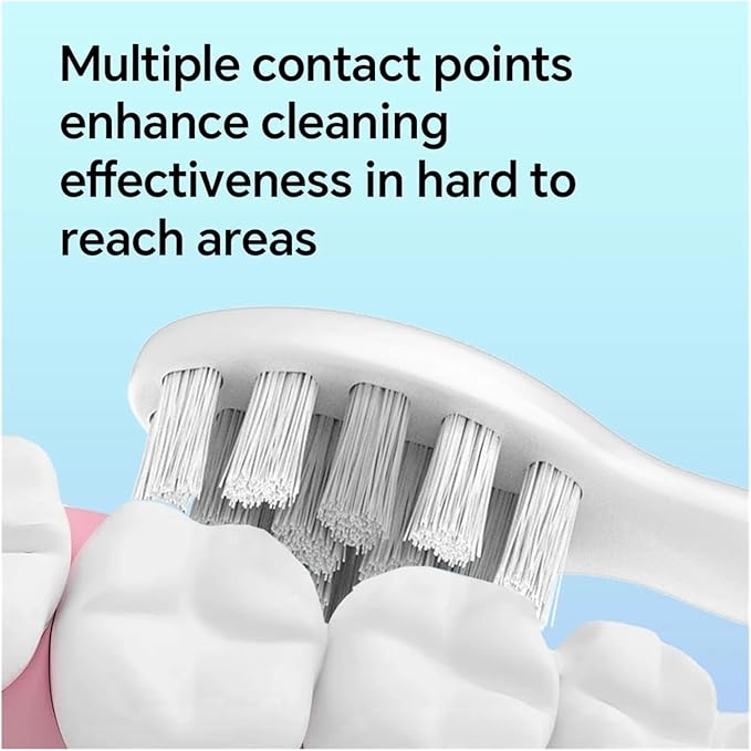 AccessoriesCompatible for XiaomiSonic Electric Toothbrush Replacement Brush Heads Toothbrushes Head Compatible for MijiaT300 T500/C T700(White-2 Pcs)