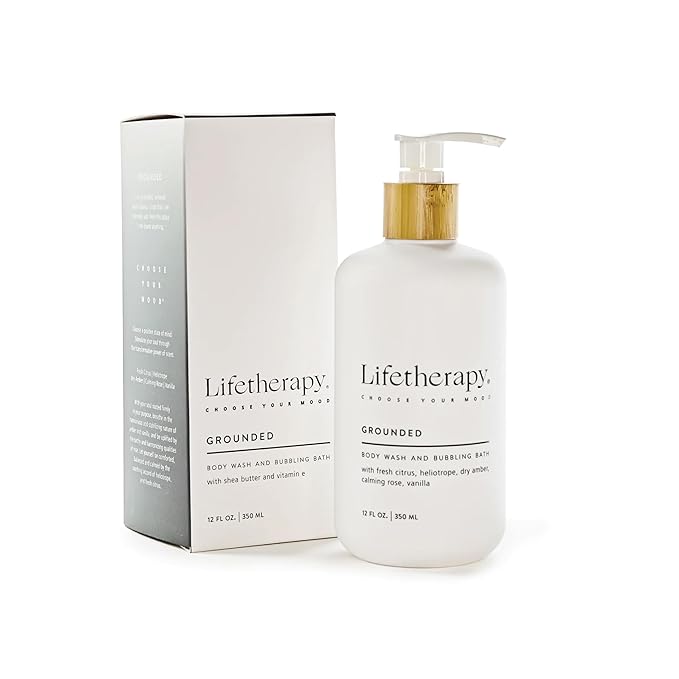 Lifetherapy 3-in-1 Body Wash Bubble Bath &amp Hand Wash – Grounded | Clean Skin-Loving Formula | Vegan &amp Gluten Free | Nourishing &amp Revitalizing | Free From Parabens Sulfates &amp Phthala