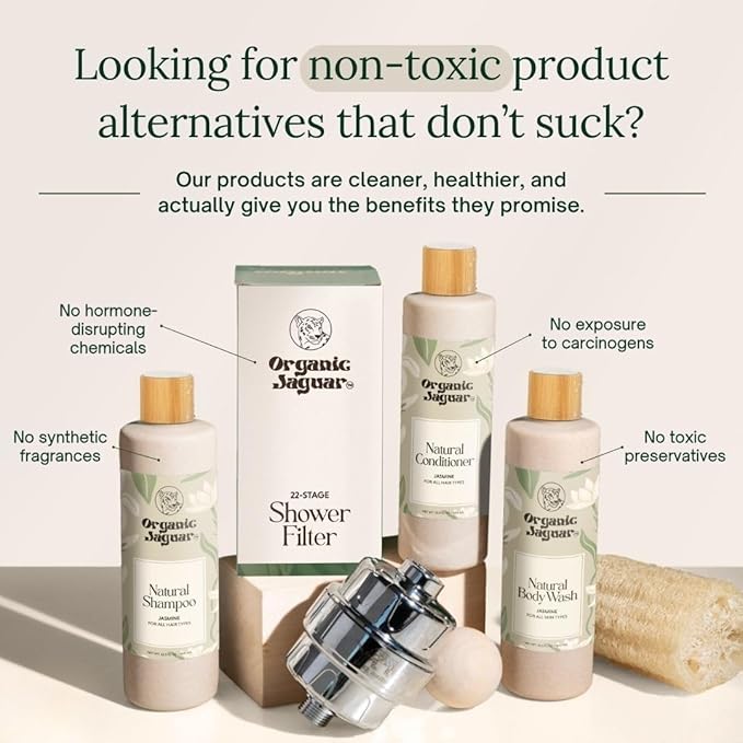 Organic Jaguar Natural Jasmine Body Wash with Aloe Vera Gel Bath and Shower Soap Cleanser for Body Care Leaves Skin Soft &amp Hydrated Unscented Sulfate and Paraben Free 13.5 fl oz