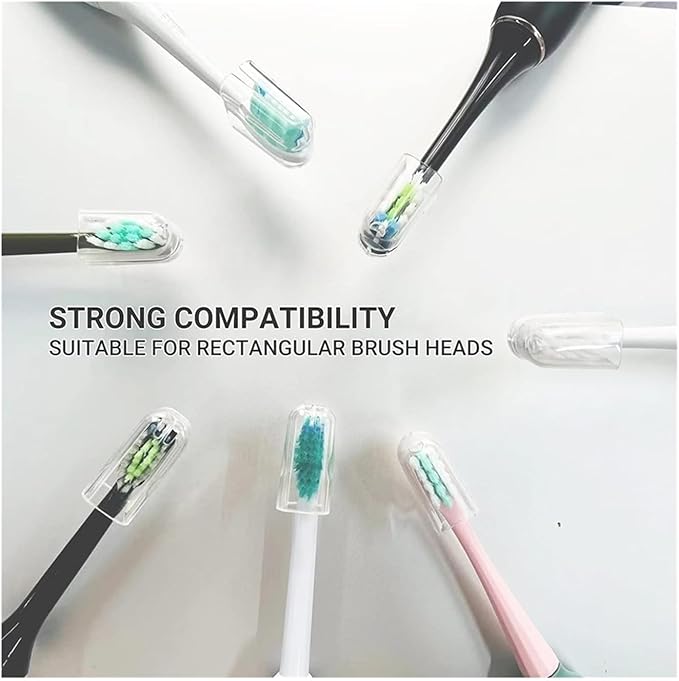 Compatible For6 Pcs Reusable Toothbrush Head Covers Compatible with Philips Sonicare Electric Heads for Storage in Home and Travel