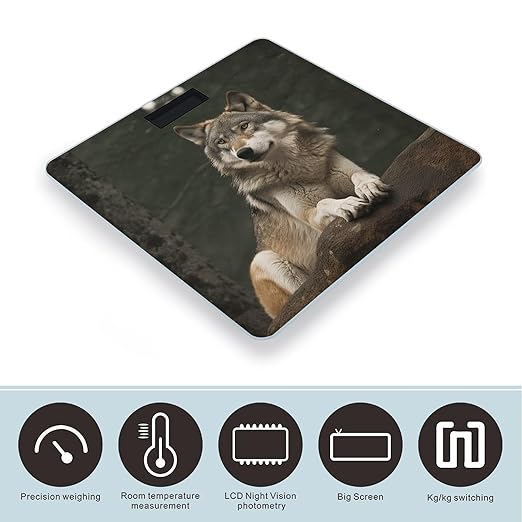Gray Wolf Smart Scale for Body Weight Accurate Bathroom Scale with LED Display Digital Weight Scales Weighing Machine High Precision Scales for Bath Home