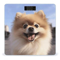 Happy Pomeranian Scale for Body Weight High Precision Digital Weight Scales with LCD Display Anti-Slip Sturdy Slim Tempered Glass Bathroom Scale for Home Use