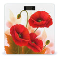 Poppy Flowers Vivid Petals Weight Scale Digital Electronic Scales Bathroom Scale Larg LCD Backlight Display High Precision MeasurementsTempered Glass