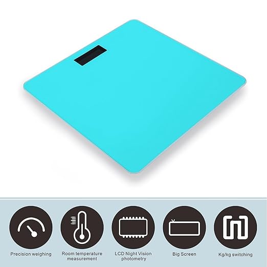 Automatic Switch Digital Bathroom Weighing Scale Smart Scale for Body Weight Blue