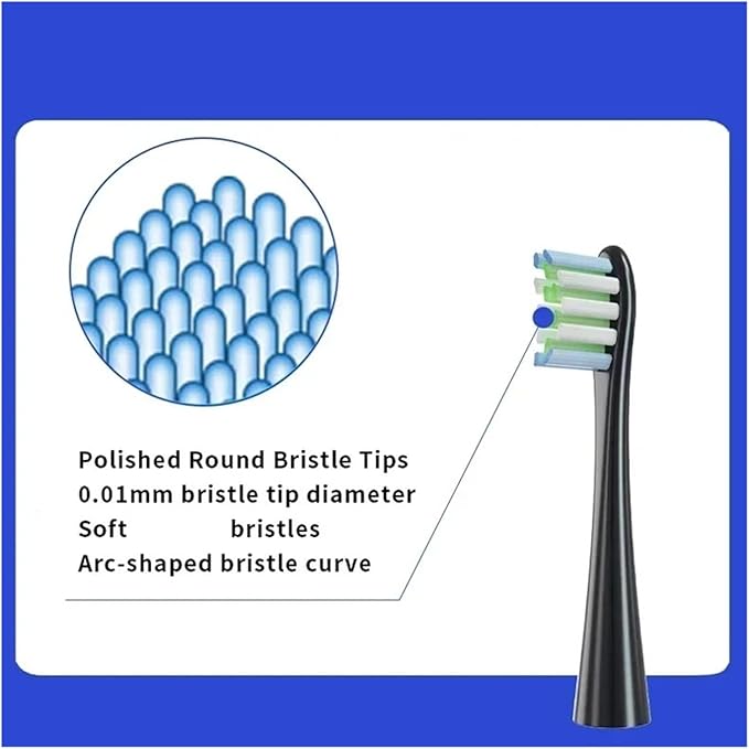 Brush Head Replacement Compatible for Oclean Electric Toothbrush Soft Bristle X/X PRO/ Z1 Brushes Replaceable(10 Black)