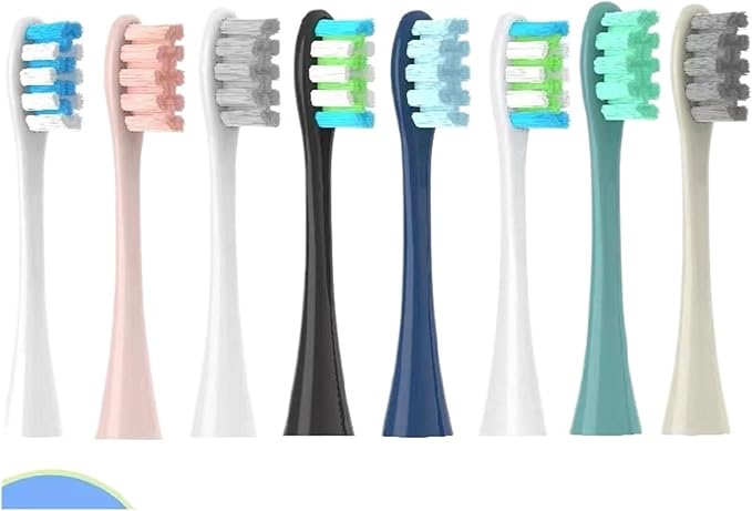 6PCS Replacement Heads Compatible for Flow/X/X PRO/ Z1/ F1/ One/Air 2 /SE Brush Heads Soft Sonic Toothbrush Bristle(Gray)