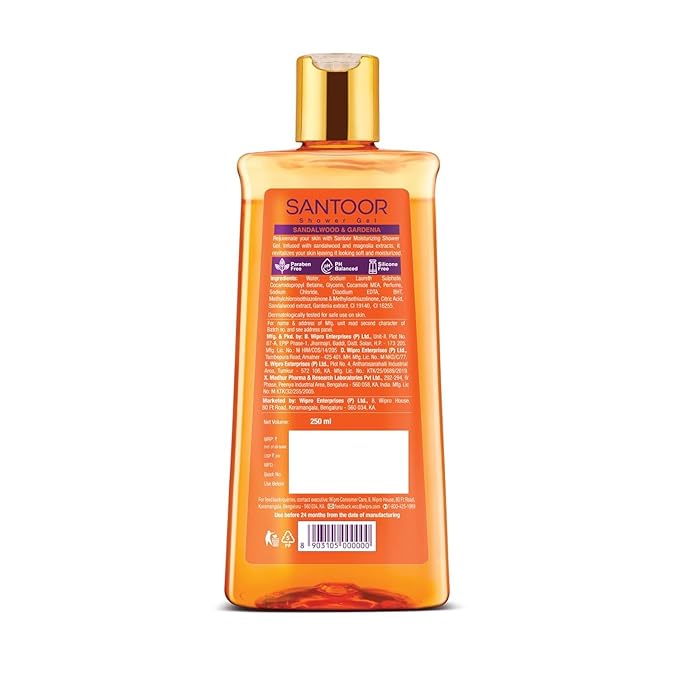 Sa.nt...oor Moisturizing Shower Gel with Sandalwood and Gardenia Fragrance Purple and Orange 250ml