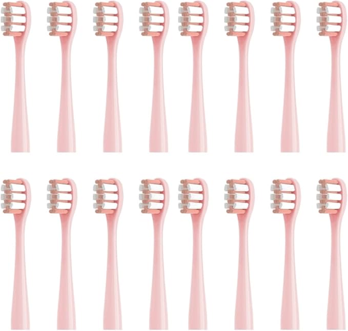 Replacement Toothbrush Head Compatible for Nandme NX7000 Soft Bristle Tooth Brush（16pcs）(16PINK Clean Type)