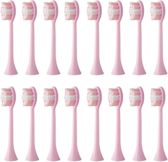 16pcs Replacement Toothbrush HeadCompatible for BOMIDI TX5 Soft Bristles Nozzles(16PCS Pink)