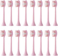 16pcs Replacement Toothbrush HeadCompatible for BOMIDI TX5 Electric Soft Bristles Nozzles(16PCS Pink)