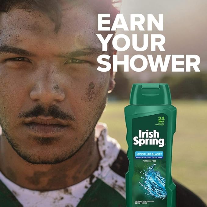 Irish Spring Body Wash Moisture Blast 18 fluid ounce 4 Count (Pack of 1)