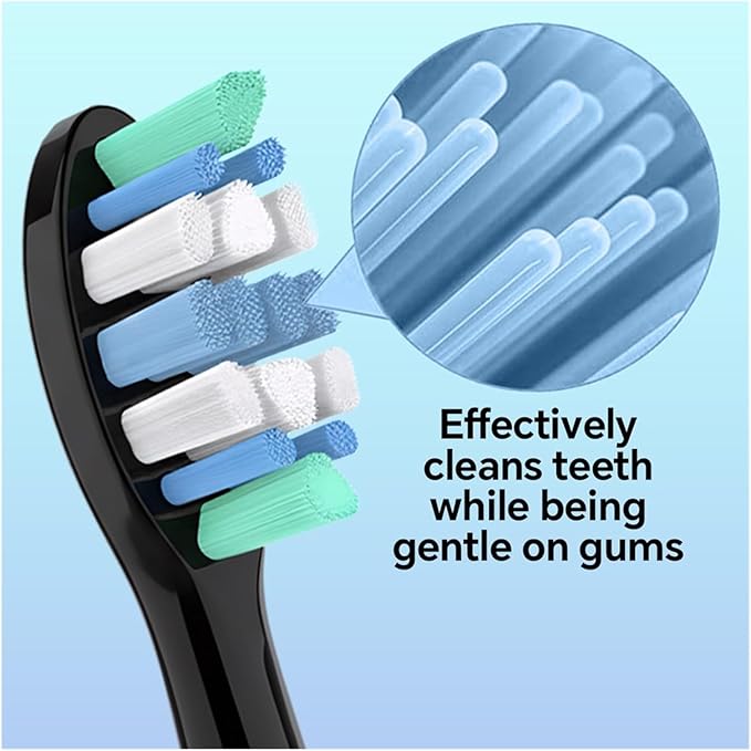 4/8/12/20Pcs Toothbrushes Head Compatible for 1100/2100/4100(Black-8 Pcs)