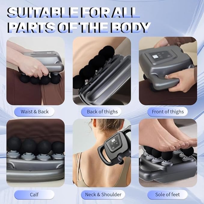 24 Head Massage Gun Set Deep Tissue Percussion Massager with 9 Modes 99 Speeds Portable Muscle Gun for Neck Shoulder Back Leg &amp Body Pain Relief Gray