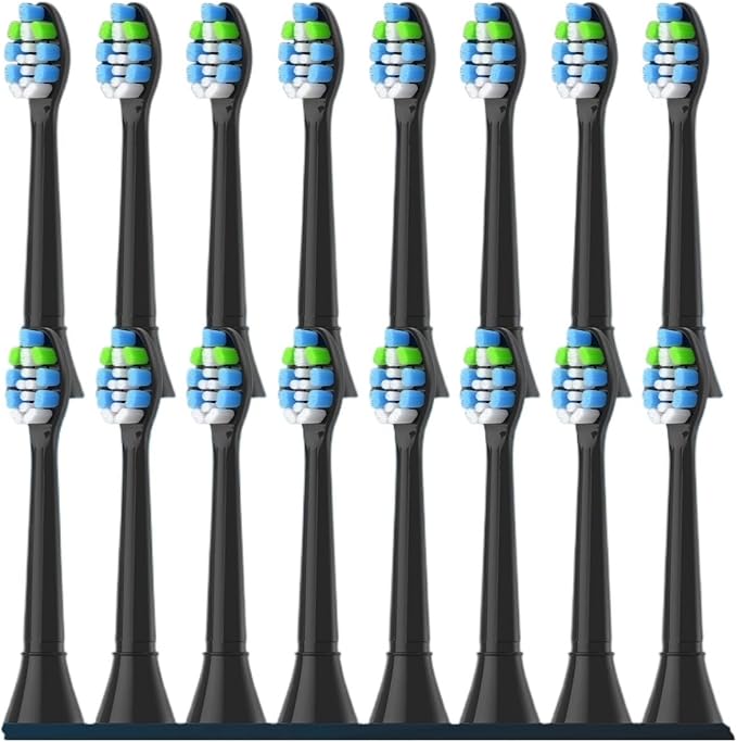 4-16Pack Replacement Toothbrush Heads Compatible For Philips Sonicare Electric Tooth Brush Electric Tooth Brush Refill(16pcs Black)