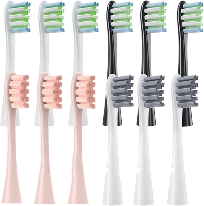 12PCS Replacement Brush Heads Compatible for X/X PRO/ Z1/ F1/ One/Air 2 /SE Electric Toothbrush Soft Bristle Nozzles(12pcs Blue)
