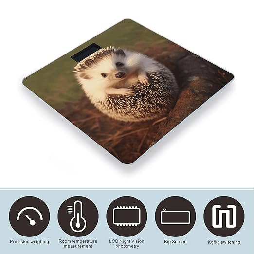 Hedgehog Bathroom Scale for Body Weight 400 Lb Weight Scale with High Precision Sensors Tempered Glass Highly Accurate Digital Weighing Machine for People