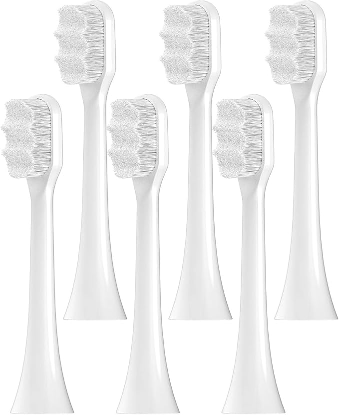 6Pcs Replacement Brush HeadsCompatible for Philips SonicareElectric Toothbrush 4100/6100/1100/2100/5300/5100/7500