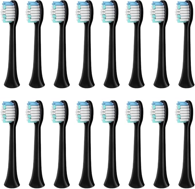 Compatible for Sarmocare S100 S200 S600 S700 S710 S800 S820 S900 S910 Toothbrush Heads Ultrasonic Sonic Electric(16black)