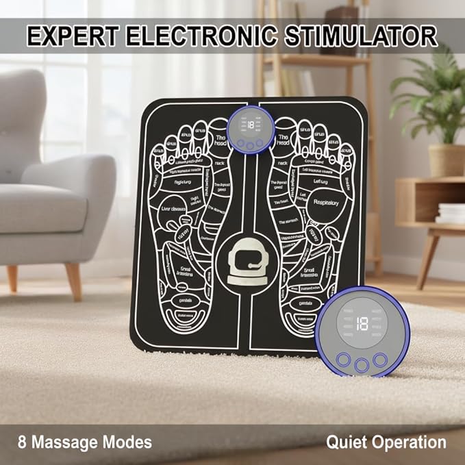 Health Expert Electronic Stimulator and Powered Muscle Stimulation for Pain Relief EMS Foot Massager