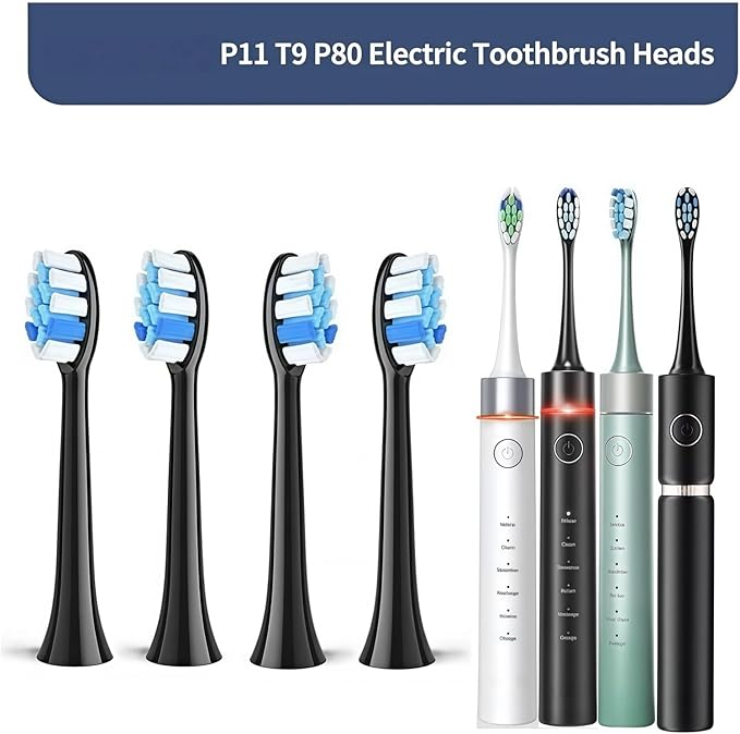 Electric Toothbrush Heads Compatible with Fairywill P11 Electric Toothbrush Replacement Brush Heads(White 8PCS)