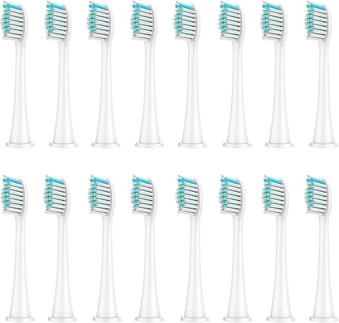 Replacement Brush HeadsCompatible for Philips Sonicare HX3/HX6/HX9 Series Electric Toothbrush Heads HX6064(16Pcs White)
