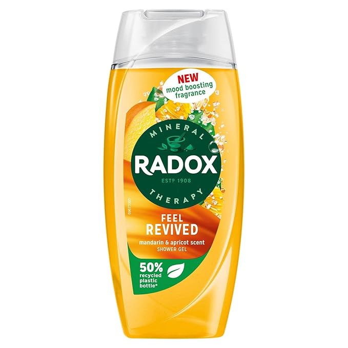 Radox Mineral Therapy Feel Revived Shower Gel with Mandarin &amp Apricot Scent - 225ml (Pack of 3)