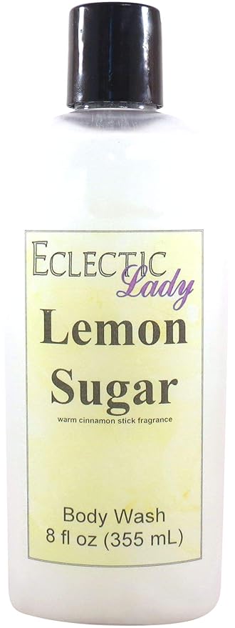 Eclectic Lady Liquid Pearl Body Wash - Lemon Sugar Scent 3-in-1 Use For Bubble Bath Hand Soap &amp Body Wash Phthalate-Free Lemon Sugar Fragrance Handcrafted in USA (8 oz)