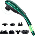MEGAWISE Handheld Back Massager w/Rechargeable 3200mAh Battery 5 Speed and 5 +2 Massage Nodes with Hard (Dark Green)