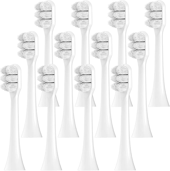 2/4/8/12 PcsCompatible for Philips Electric Toothbrush Replacement Brush Heads Professional Soft Toothbrushes Head(White-12 Pcs)