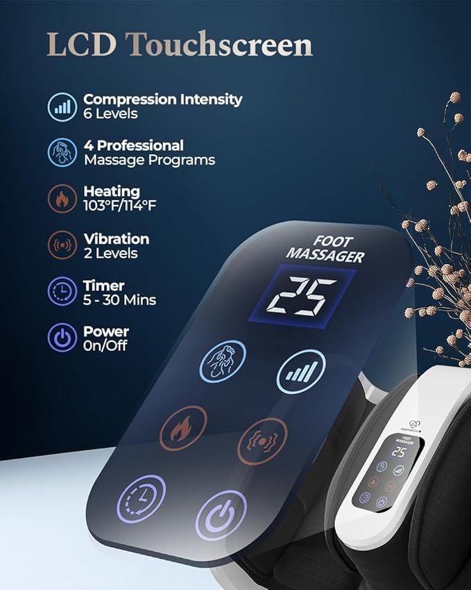 Foot Massager with Heat &amp Cold 2026 Upgraded Shiatsu Foot &amp Calf Massager Machine 4 Modes 6 Levels Electric Foot Massage for Feet Legs &amp Arms Home Office Relaxation for Women and Men
