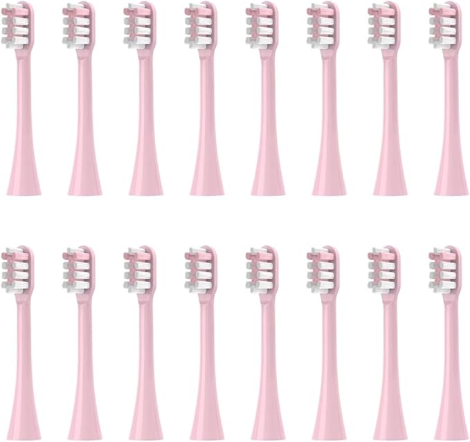 16pcs Replacement Toothbrush Head Compatible for LBT-203552A/203554A/203532AA/203552B/203557A(16pcs Pink)