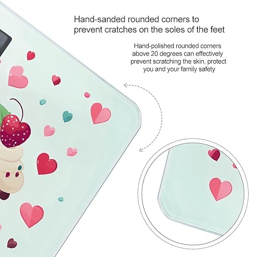 Cupcake Candy Hearts Sweet Scale for Body Weight Smart Scales Digital Bathroom Scale High Precision Weighing Scales with Large Display Weighing Machine for People