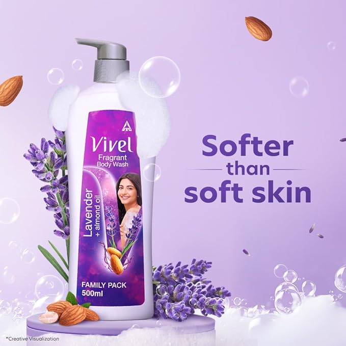 Vivel Lavender Almond Oil Body Wash Family Pack (500ml)