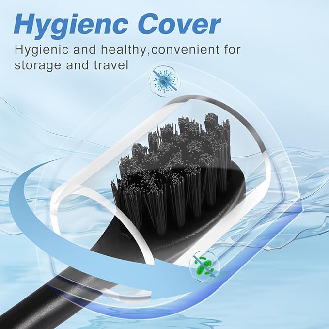 6 Pcs Replacement Toothbrush Heads for Curaprox Hydrosonic Electric Toothbrush Adults Black