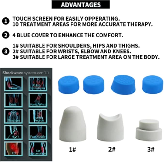Body Massager Shockwave Therapy MachinePain Therapy System Impulse Waves Deep Muscle Massager for Pain Relief