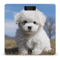 Bichon Frise Dog Scale for Body Weight High Precision Digital Weight Scales with LCD Display Anti-Slip Sturdy Slim Tempered Glass Bathroom Scale for Home Use
