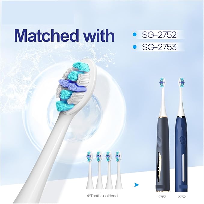 Electric Toothbrush Heads 12 PCS Compatible for Adults 5 Modes Pressure Sensor IPX7 Waterproof with Holder C027(SG-C027-12PCS Black)