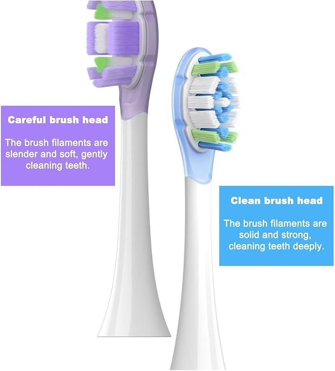 16PCS Replacement Brush Heads Compatible for Oscillation Electric Toothbrush Pro MES610 MES609 Head Soft Bristle(White)
